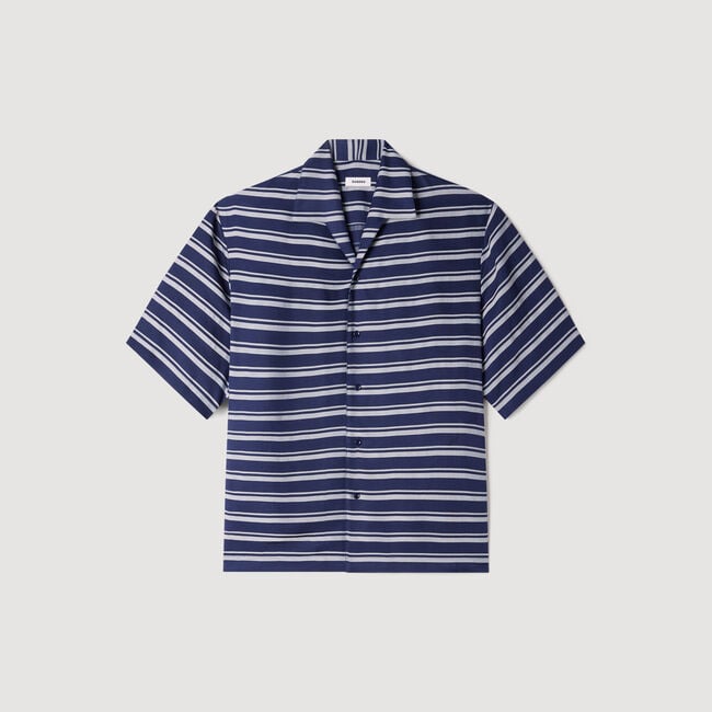 Striped boat neck shirt