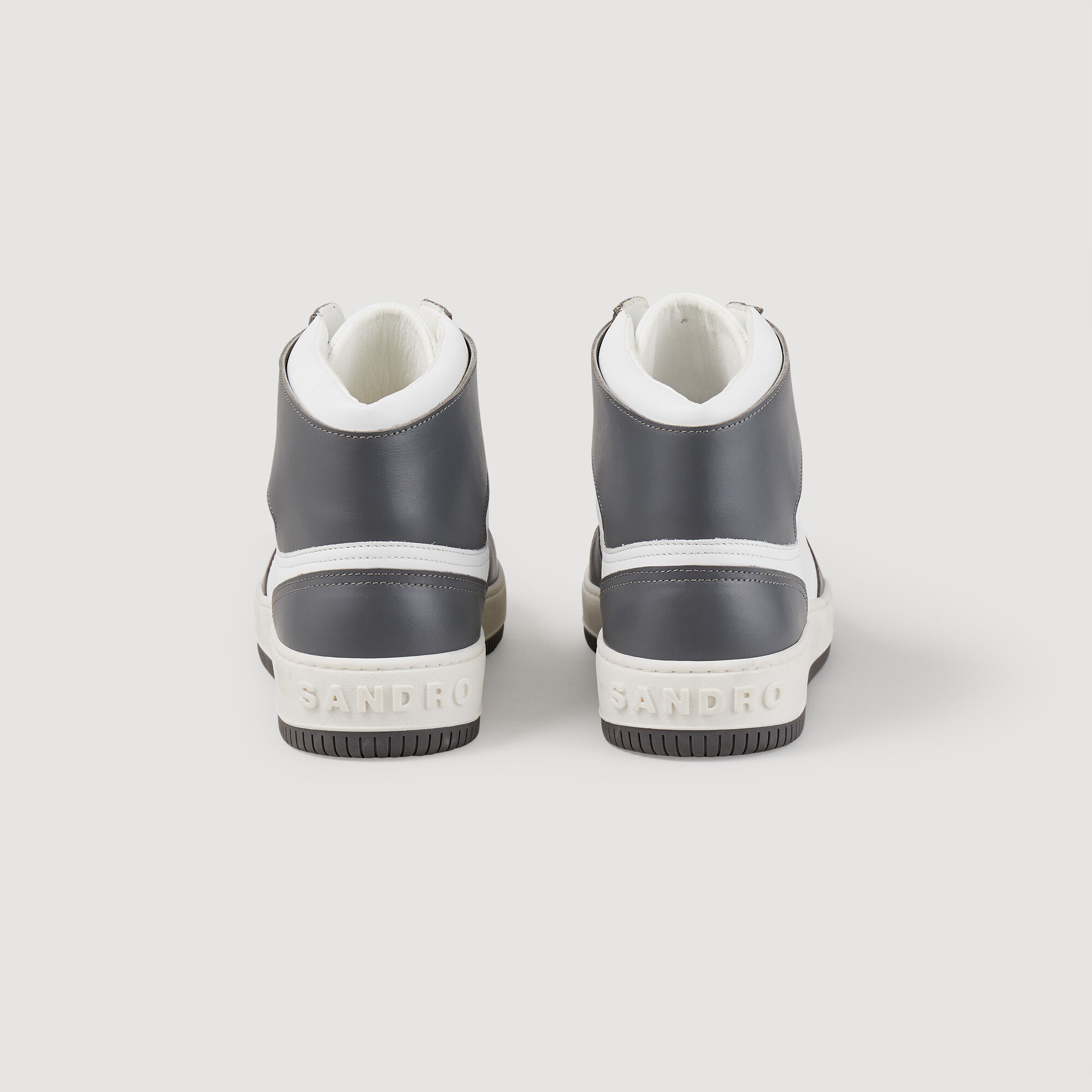 Leather high-top trainers