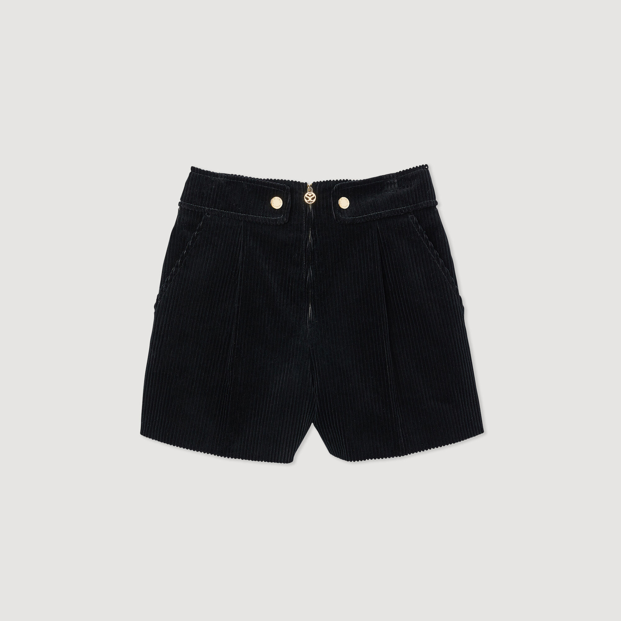Corduroy shorts black / gray For Women | Sandro Paris