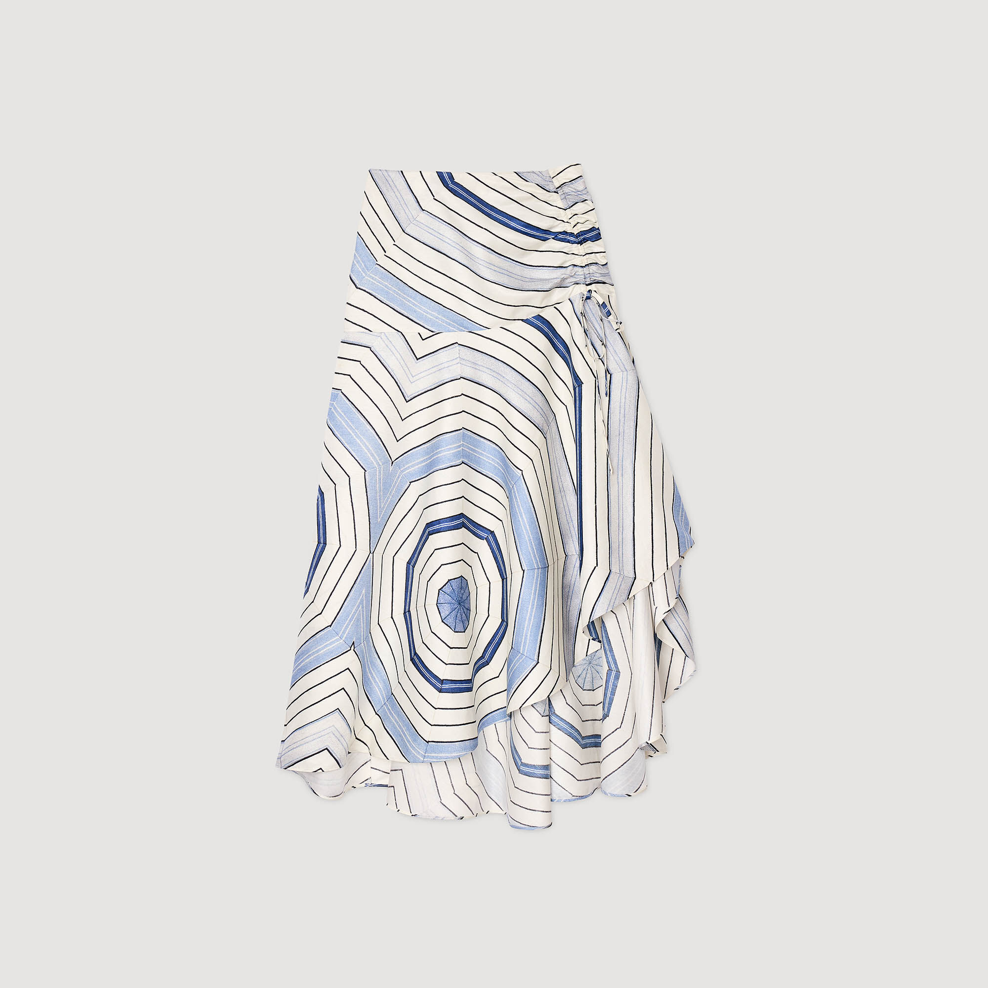 Spiral-motif maxi skirt blue For Women | Sandro Paris