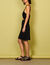 Dress with woven neckline