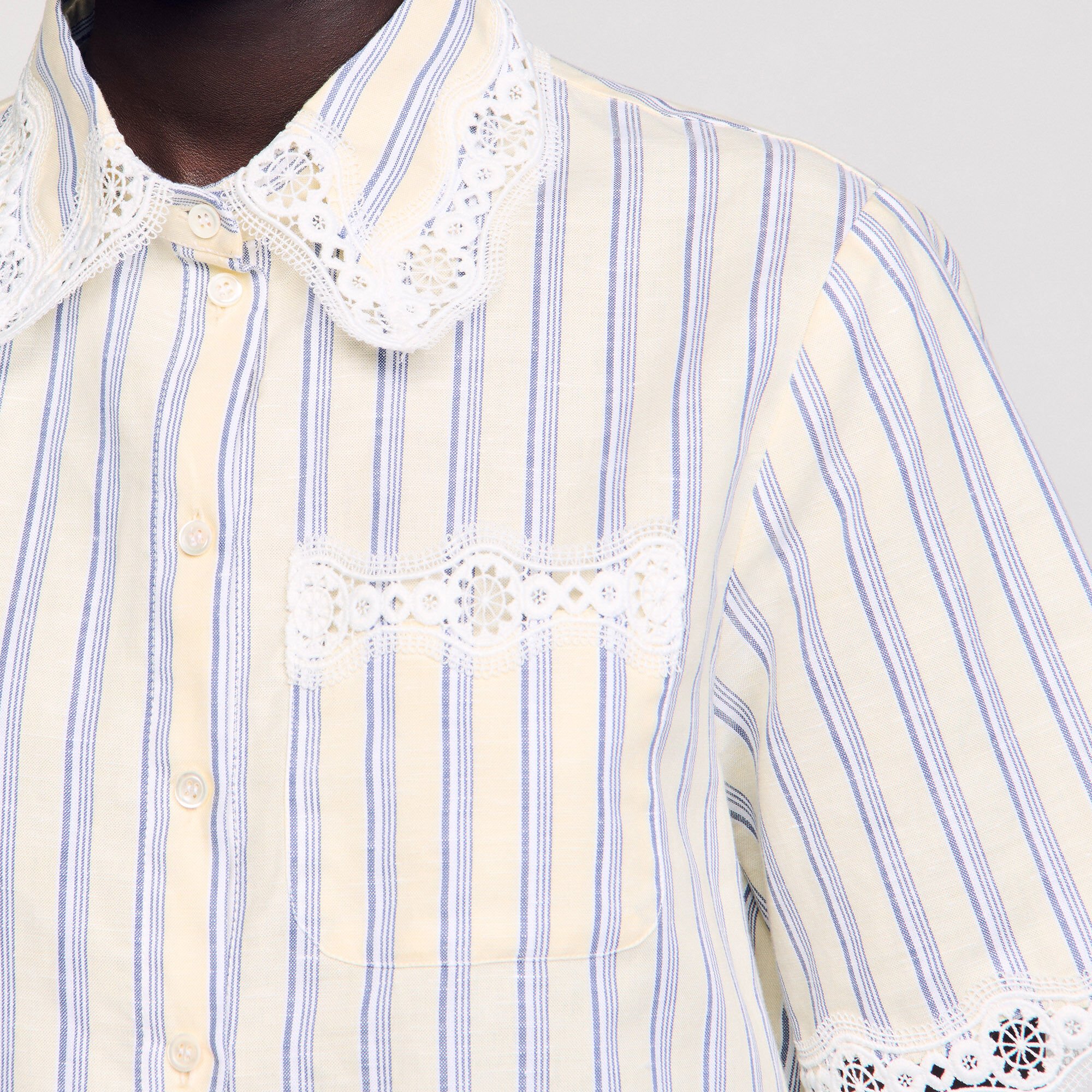 Striped cropped shirt