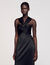 Slit satin-effect maxi dress