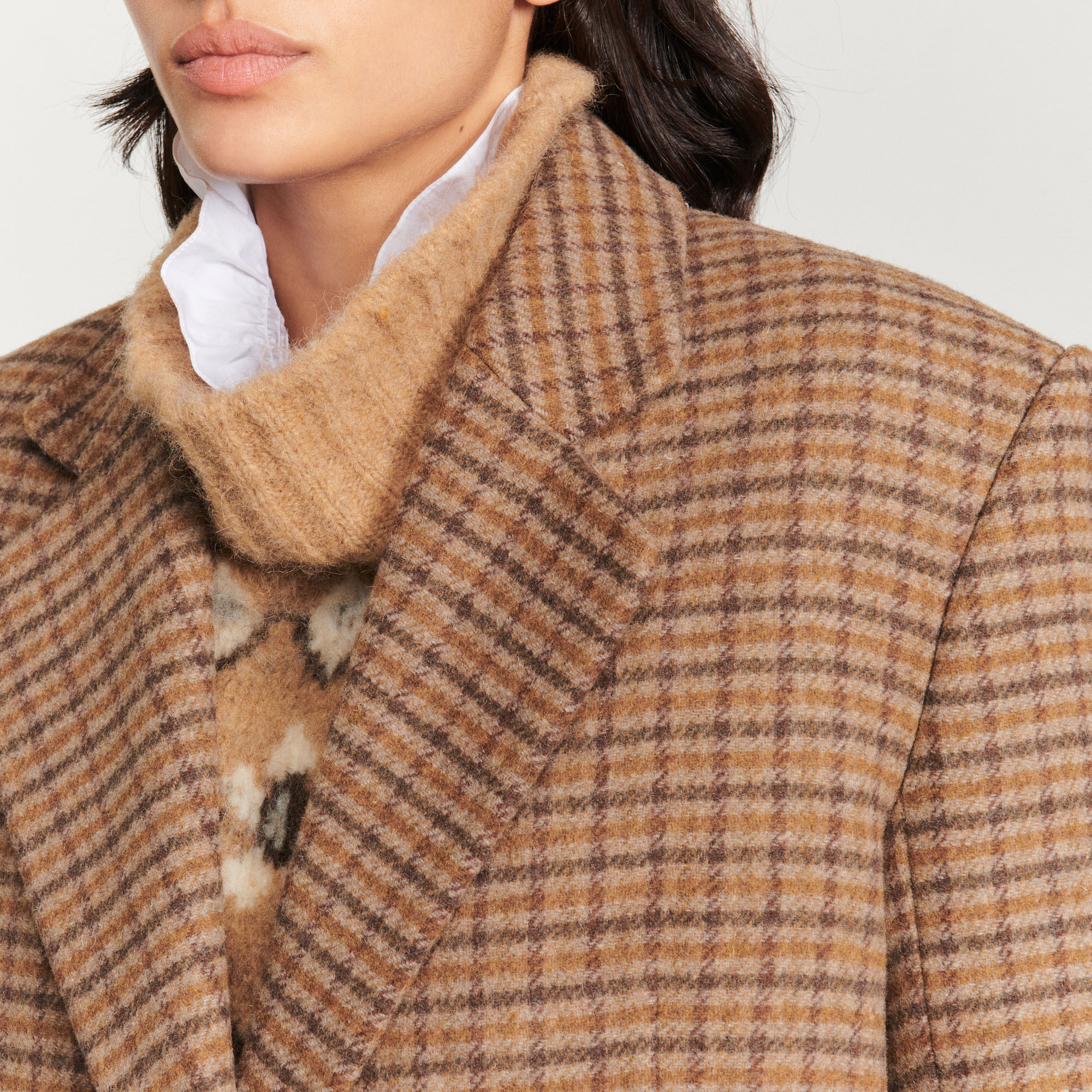 Oversized tailored jacket brown For Women | Sandro Paris