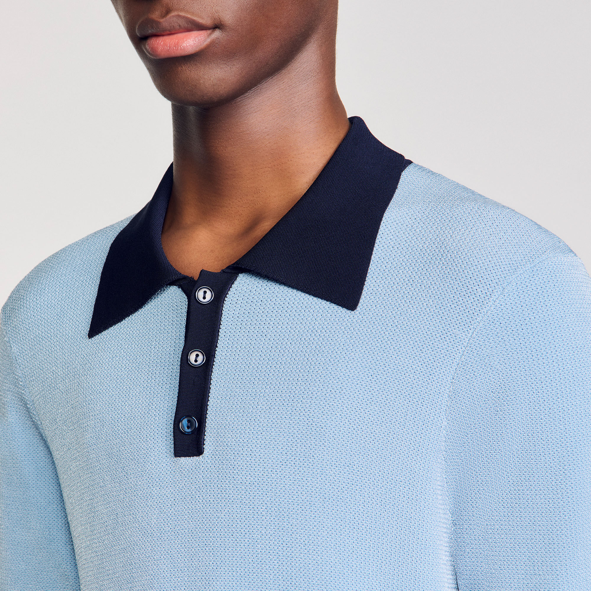 Two-tone polo shirt
