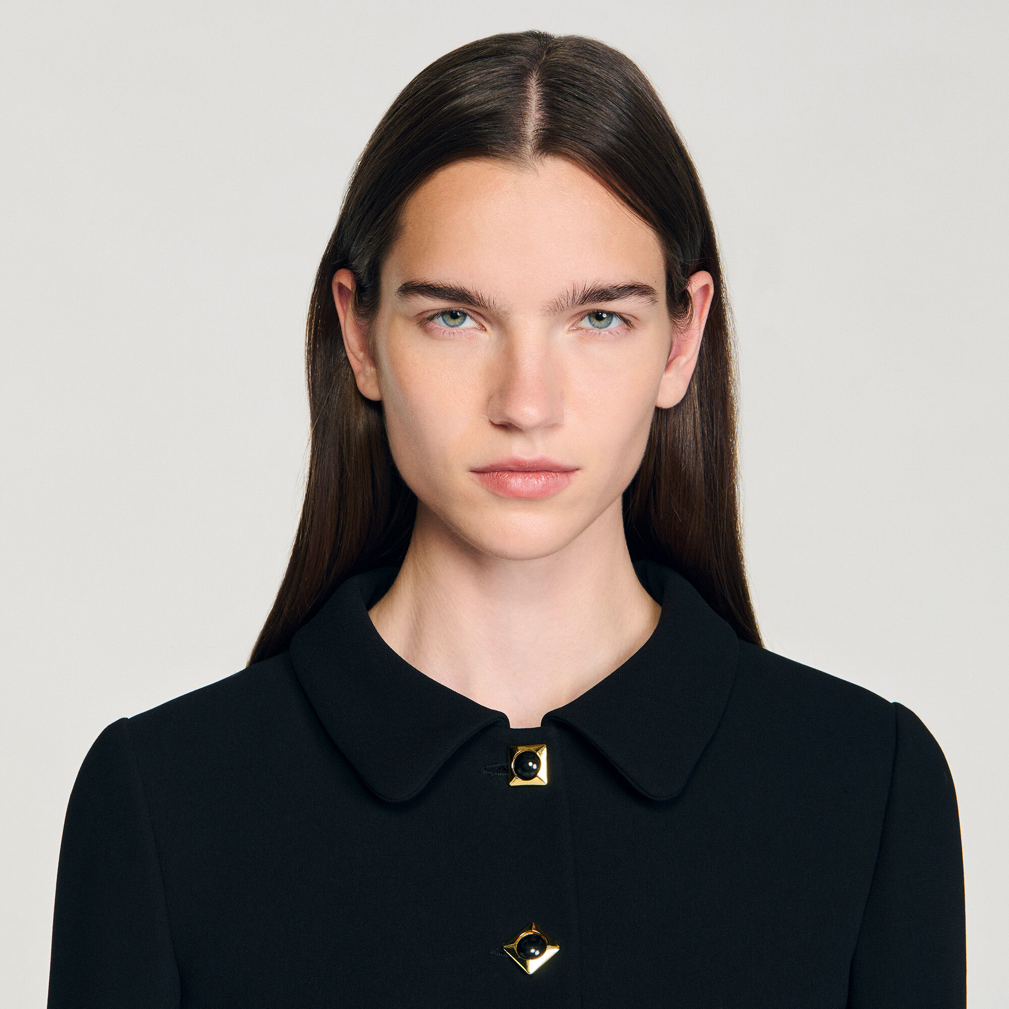 Cropped jacket with jewel buttons
