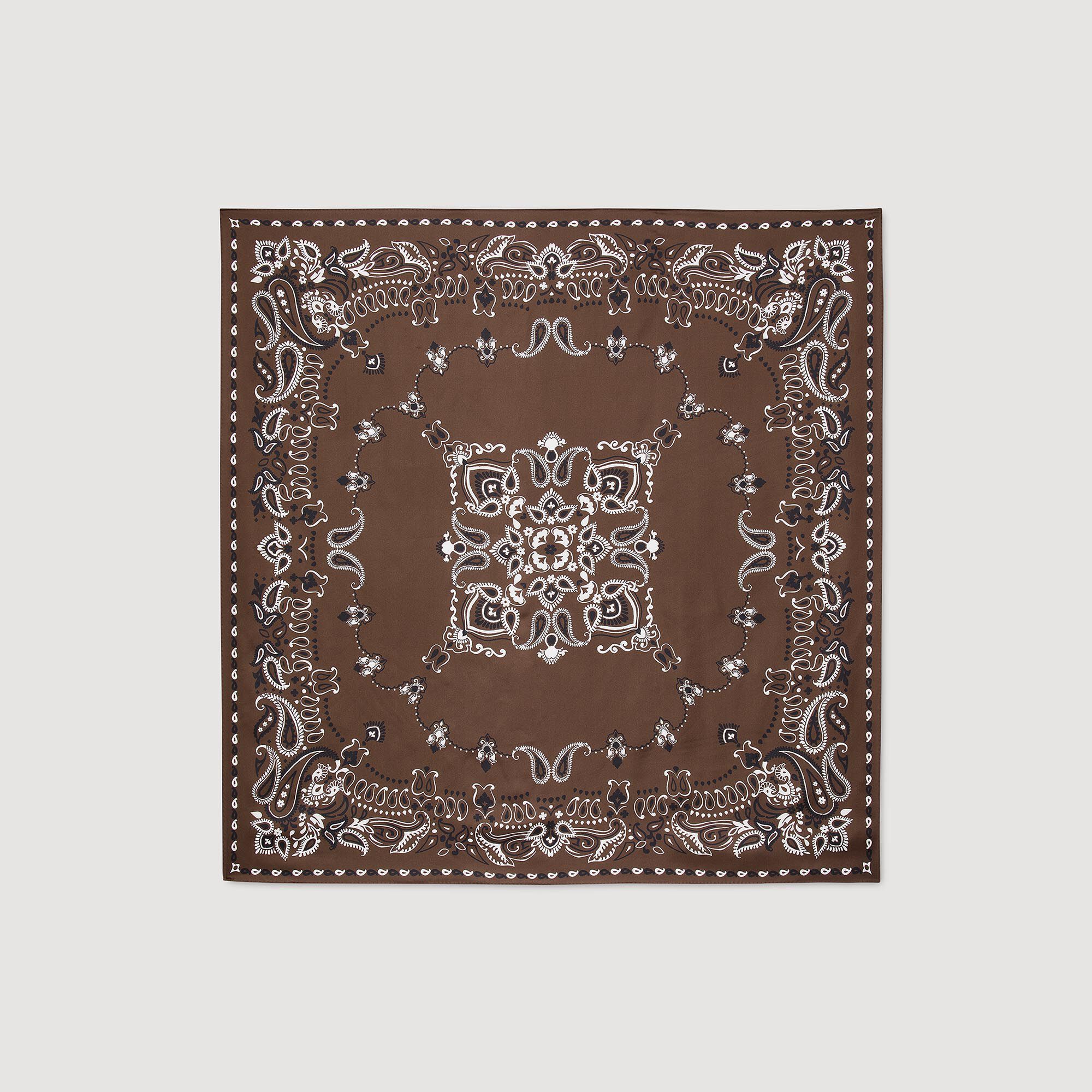 Silk bandana print scarf