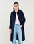 Trench coat with pleated inset