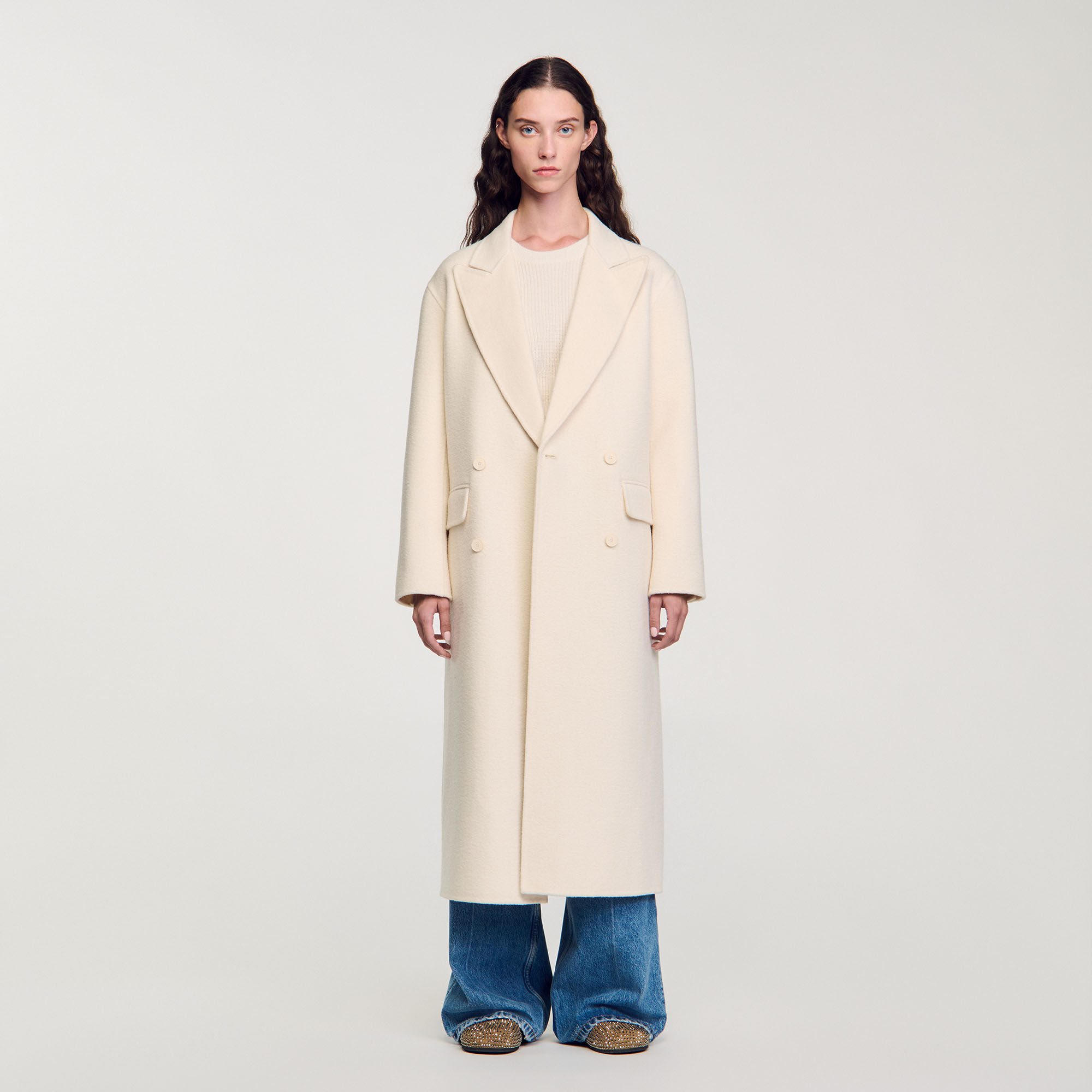 Long wool blend coat