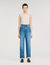 Wide-leg striped jeans