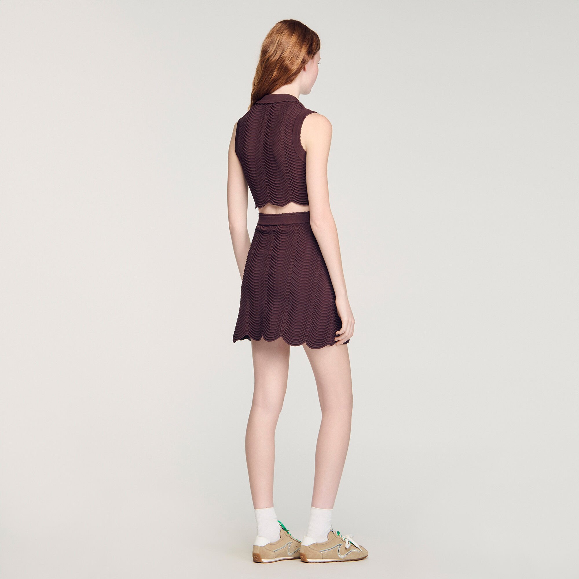 Cropped decorative knit top