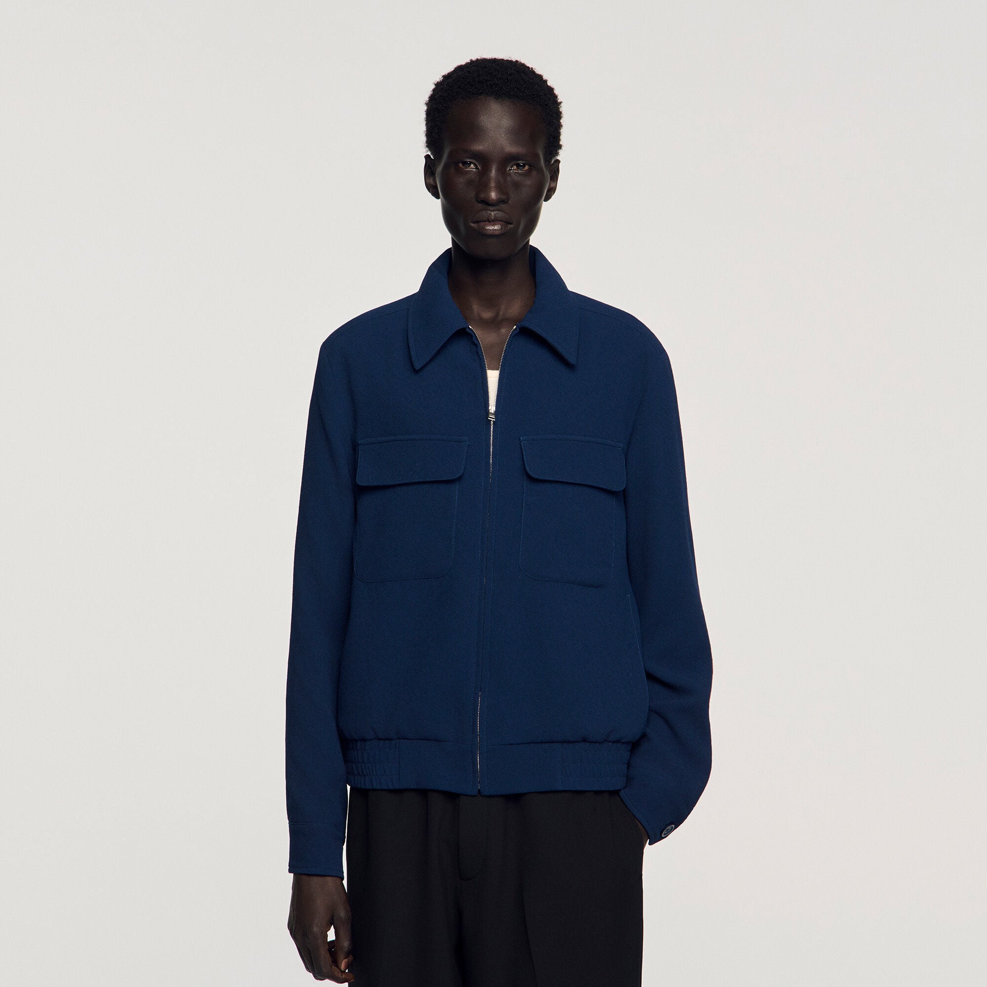 Textured zip-up jacket