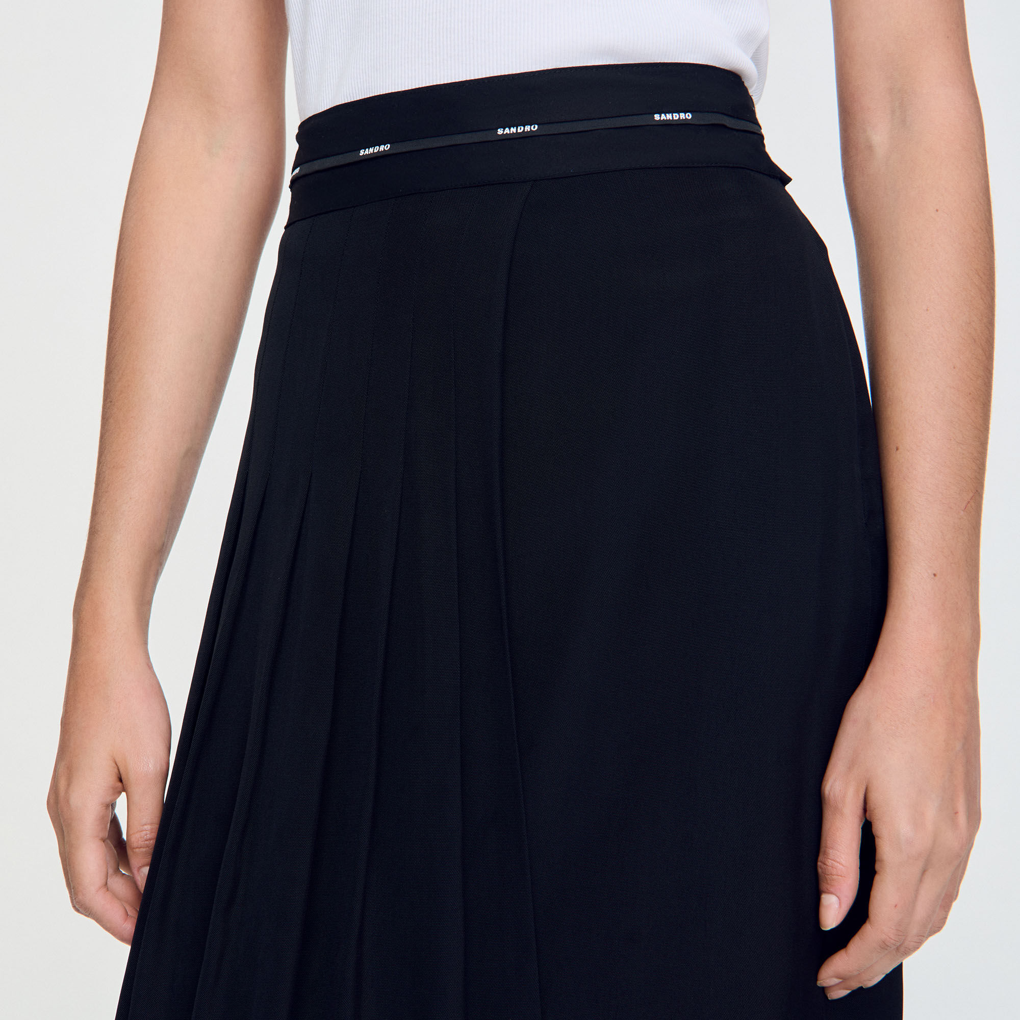 Long asymmetrical skirt