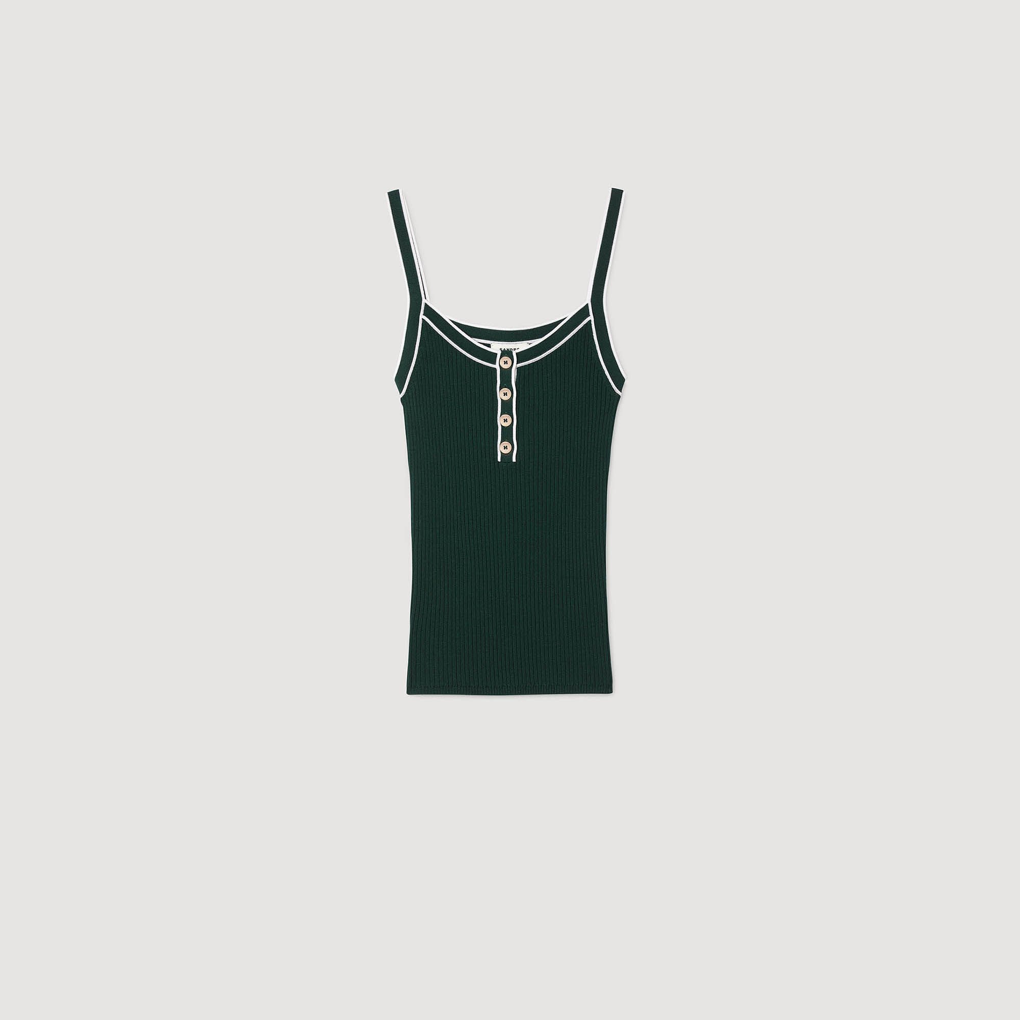 Two-tone knit vest top