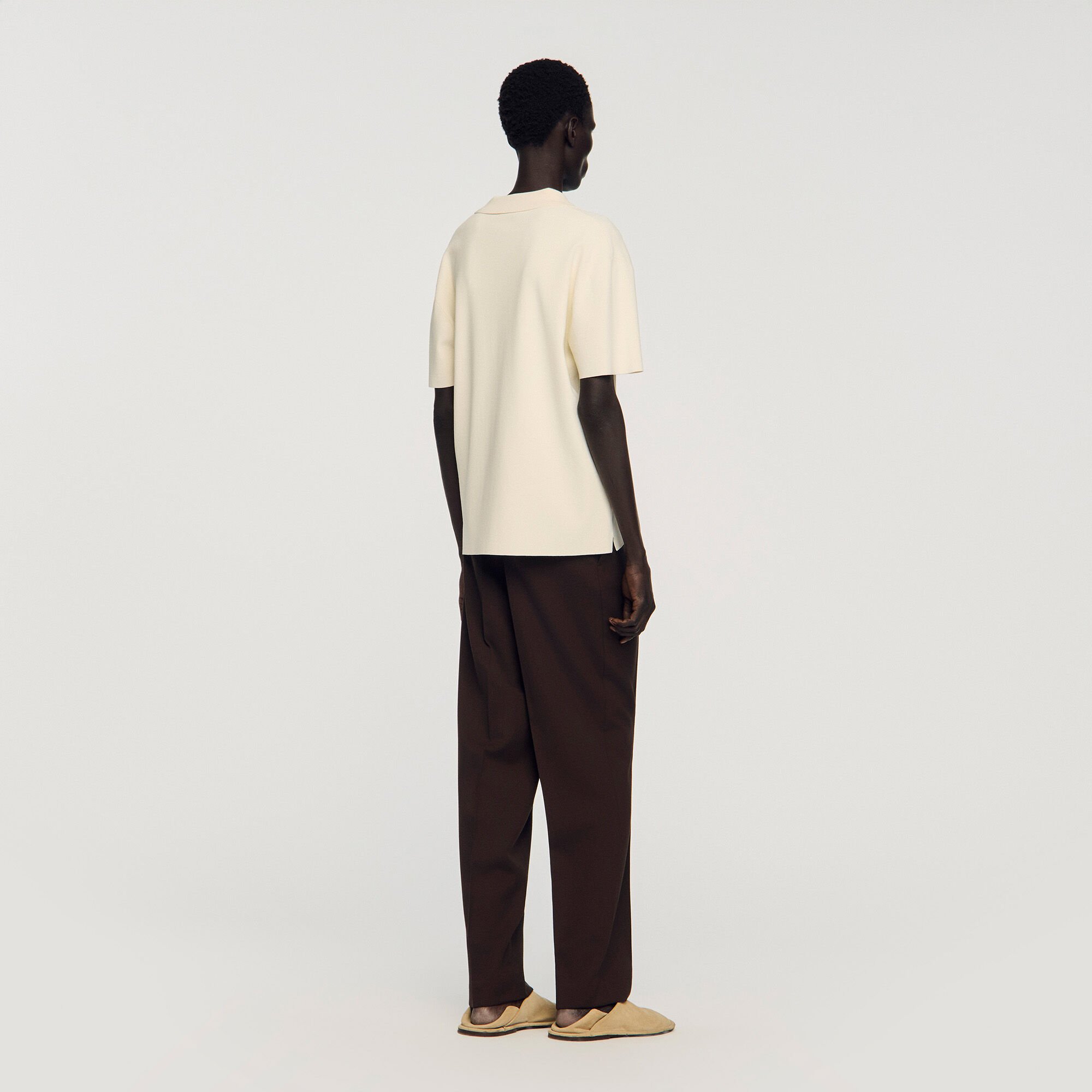 Stretch knit polo shirt