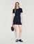 Short knit dress with ruffles