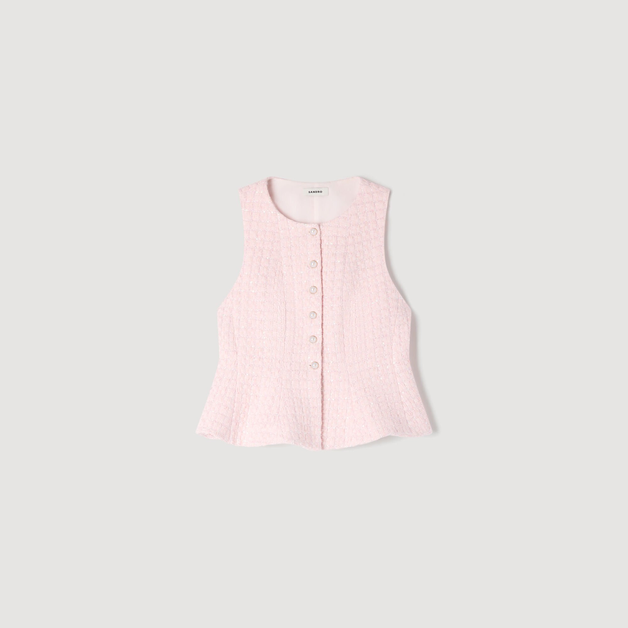 Beaded check tweed jacket