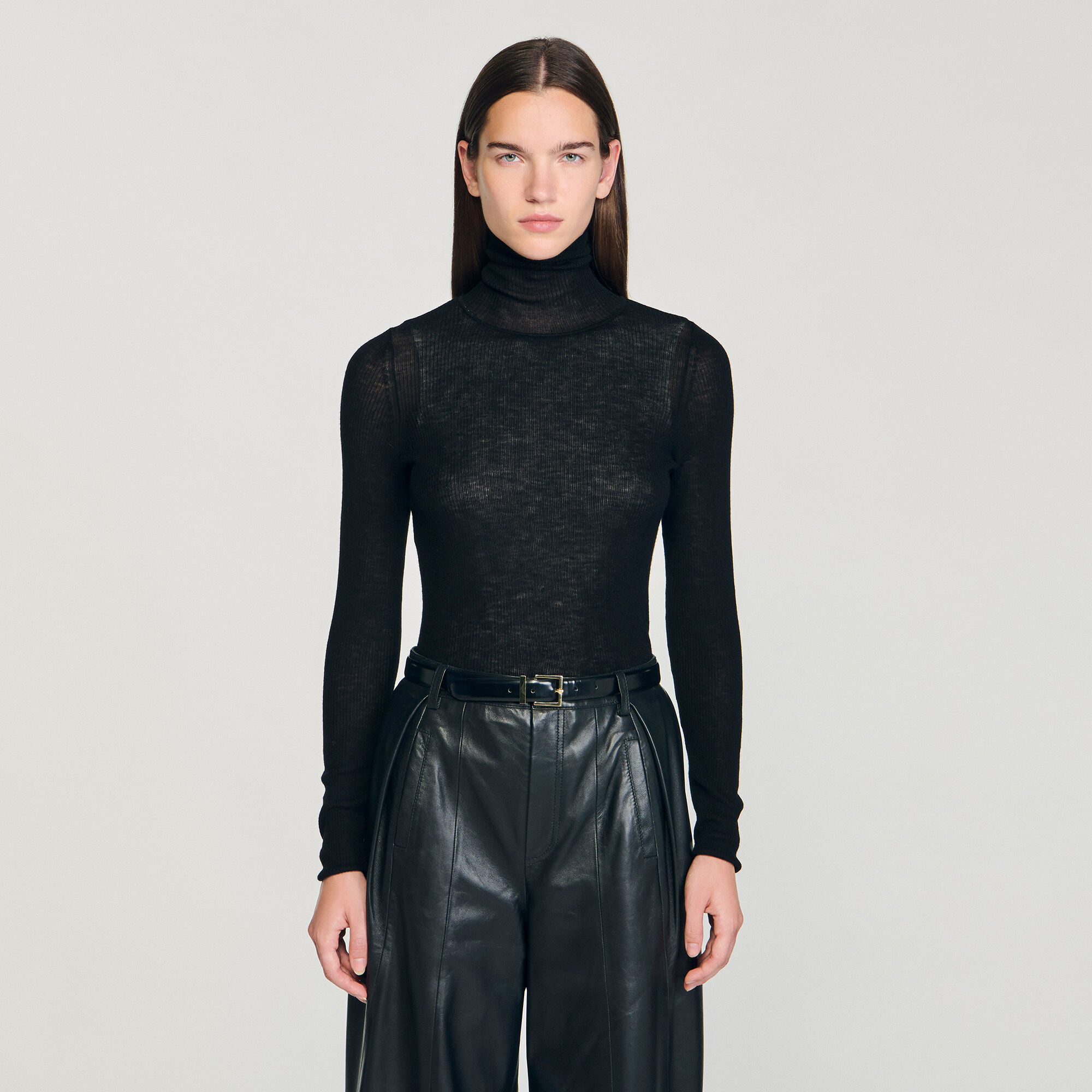 Layered turtleneck jumper