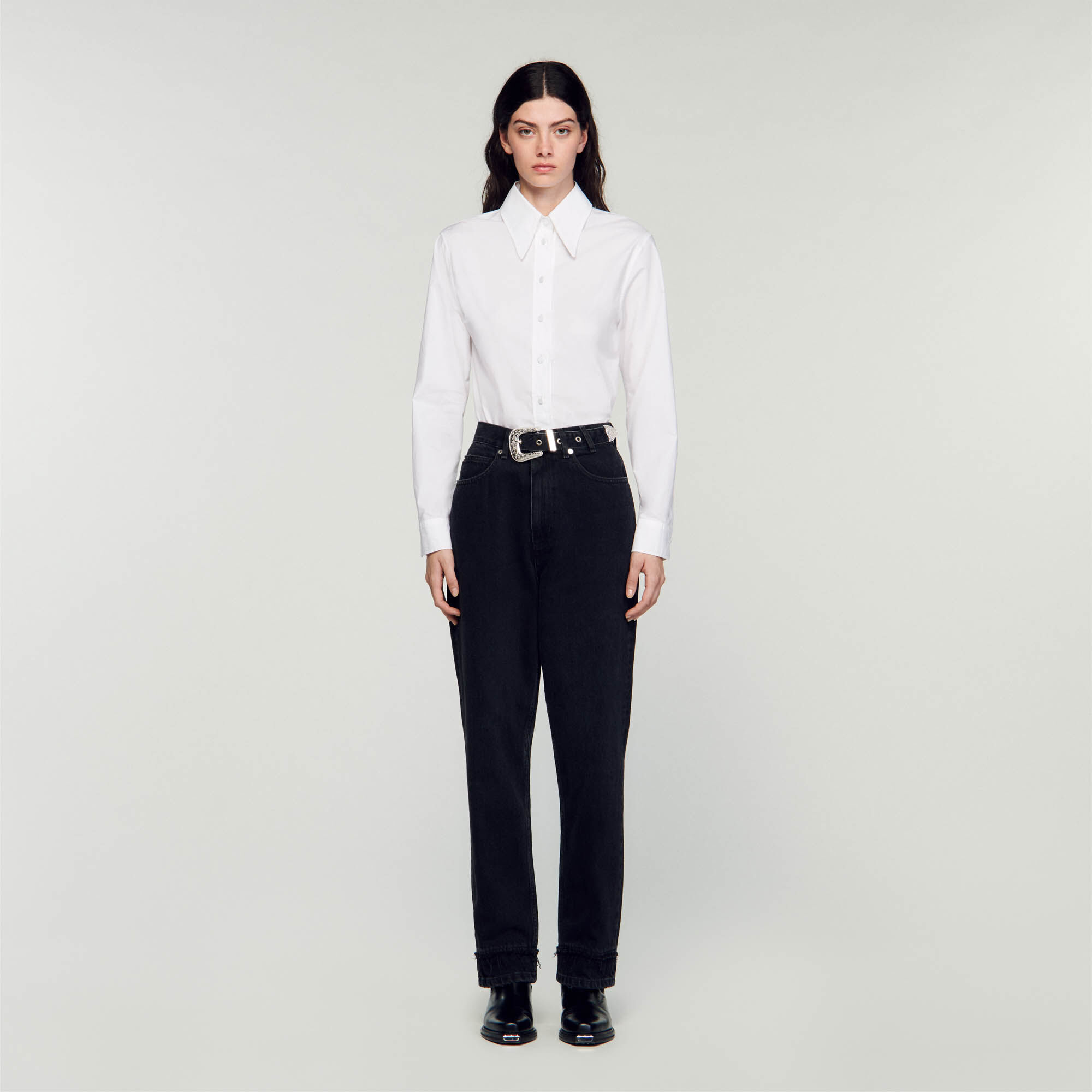 Jeans with western belt