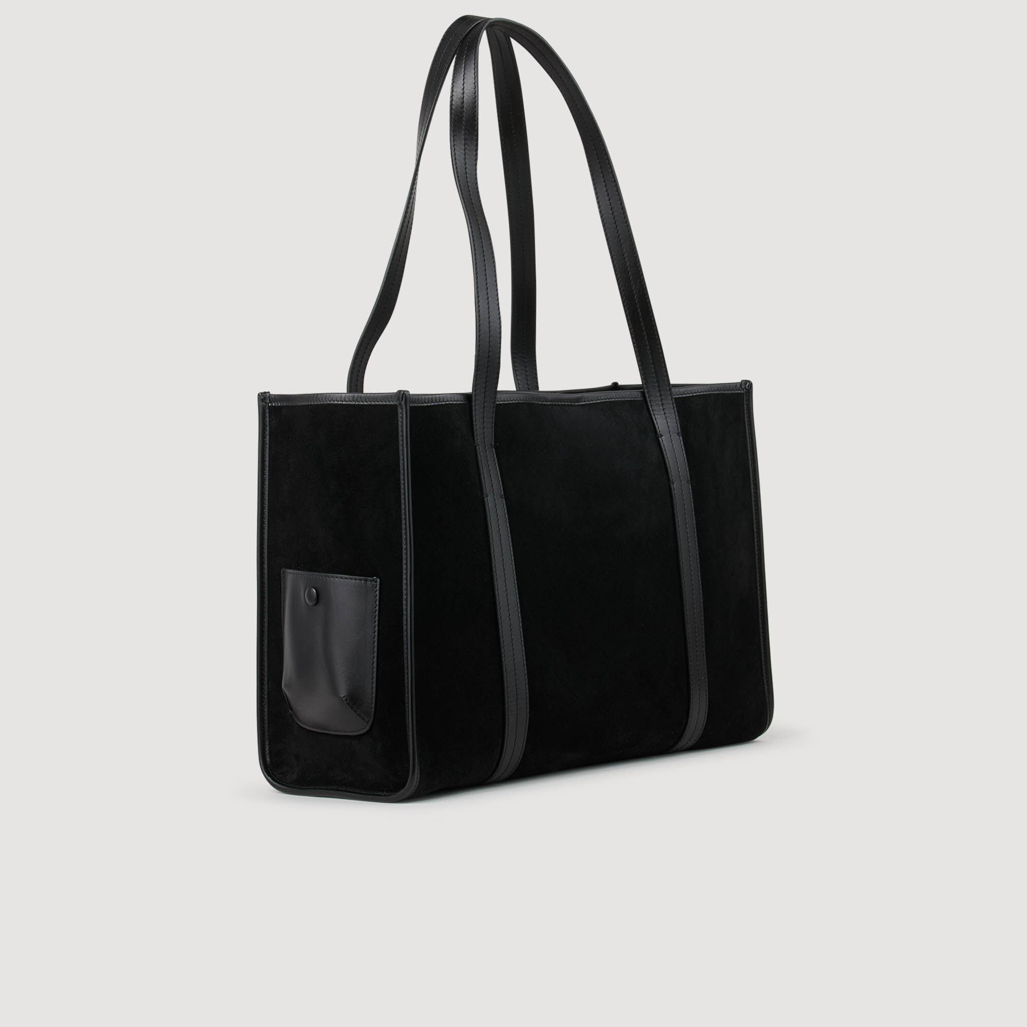 Soft suede shopping bag