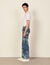 Tie-dye velvet trousers