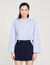 Cropped shirt with jewel trim collar