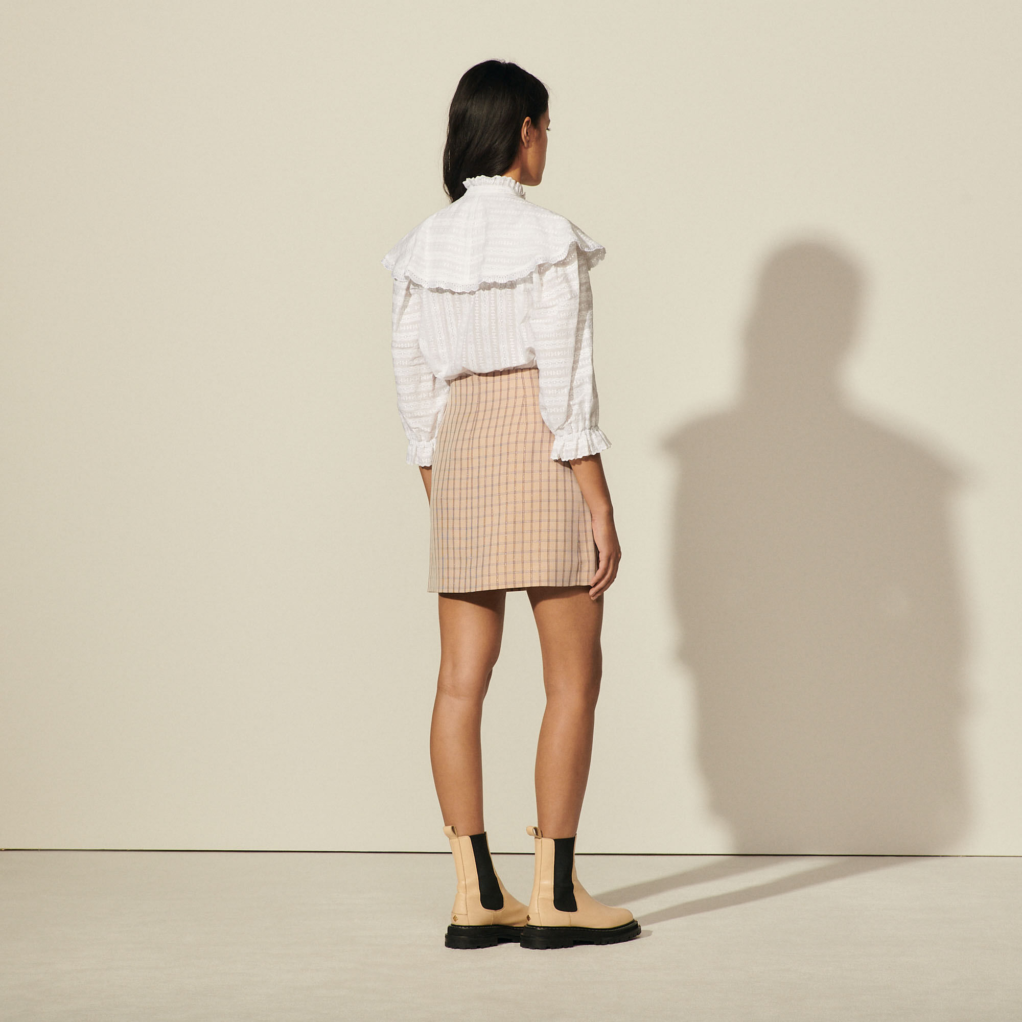 Short checked skirt