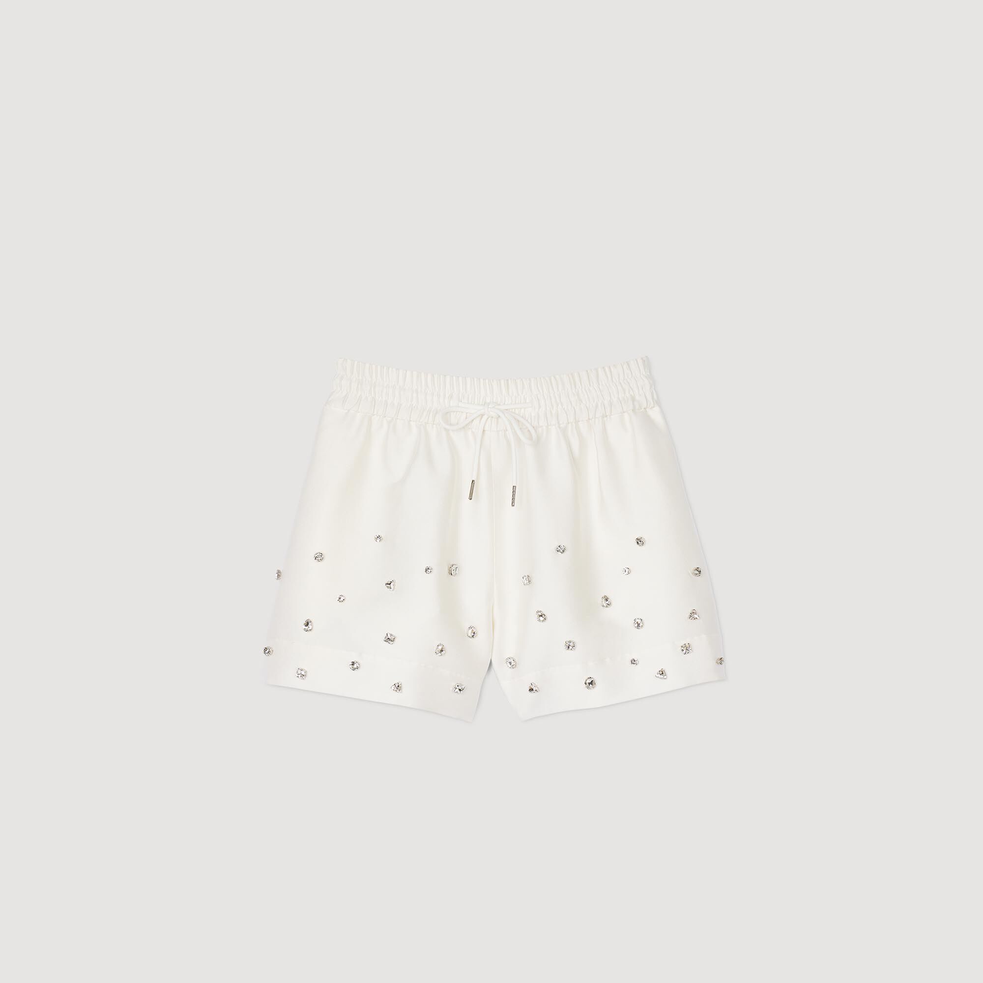 Rhinestone wide-leg shorts