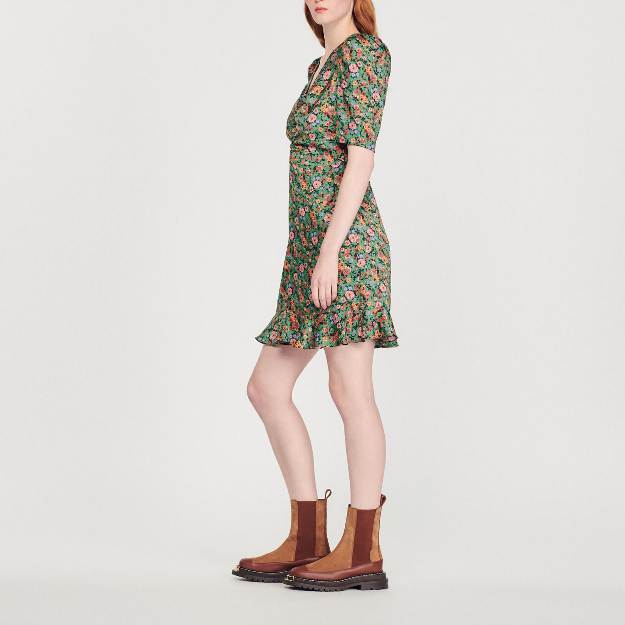 Short dress with Autumn Flowers print