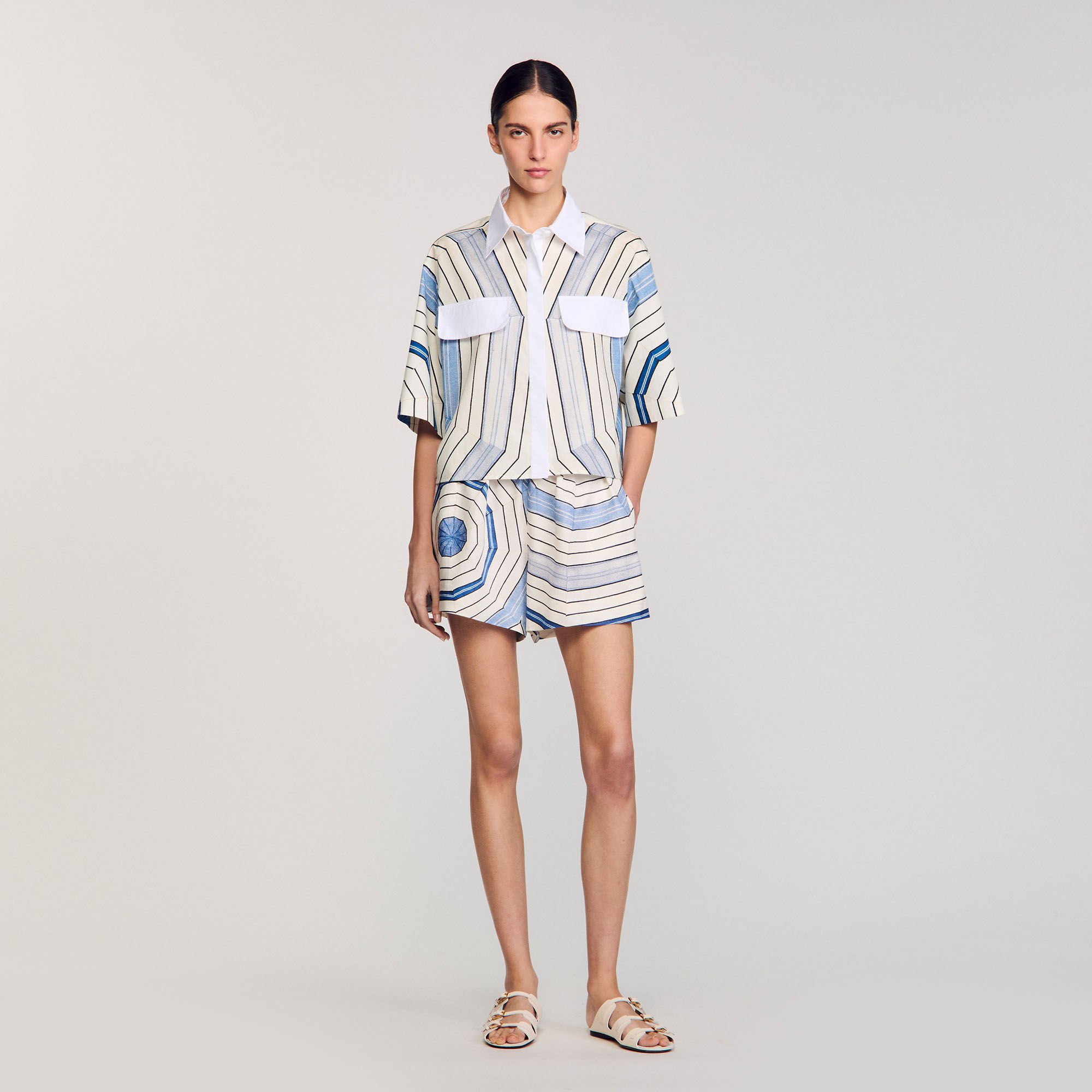 Spiral-motif shirt