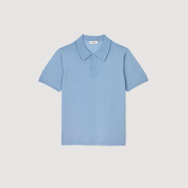 Short-sleeve knitted polo shirt