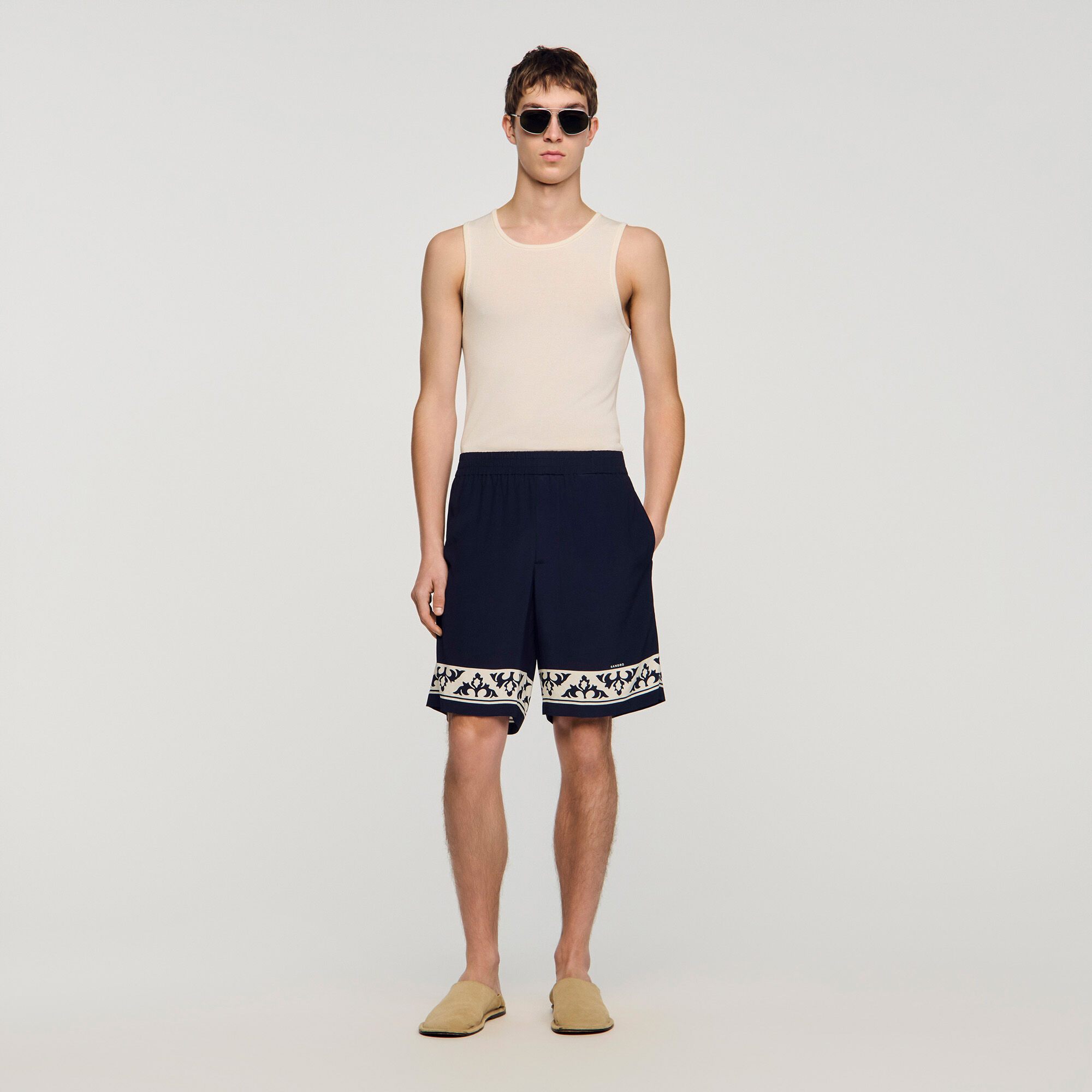 Contrast pattern floaty shorts