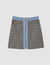 Short tweed and denim skirt
