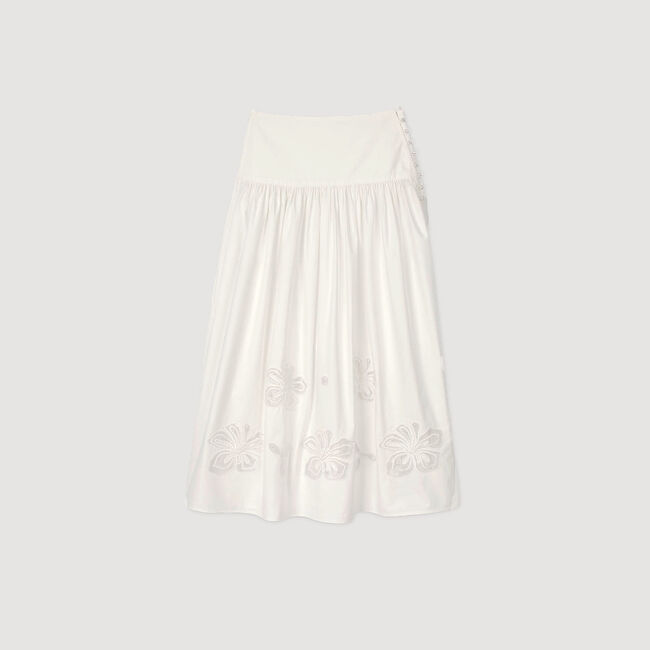 Long poplin skirt