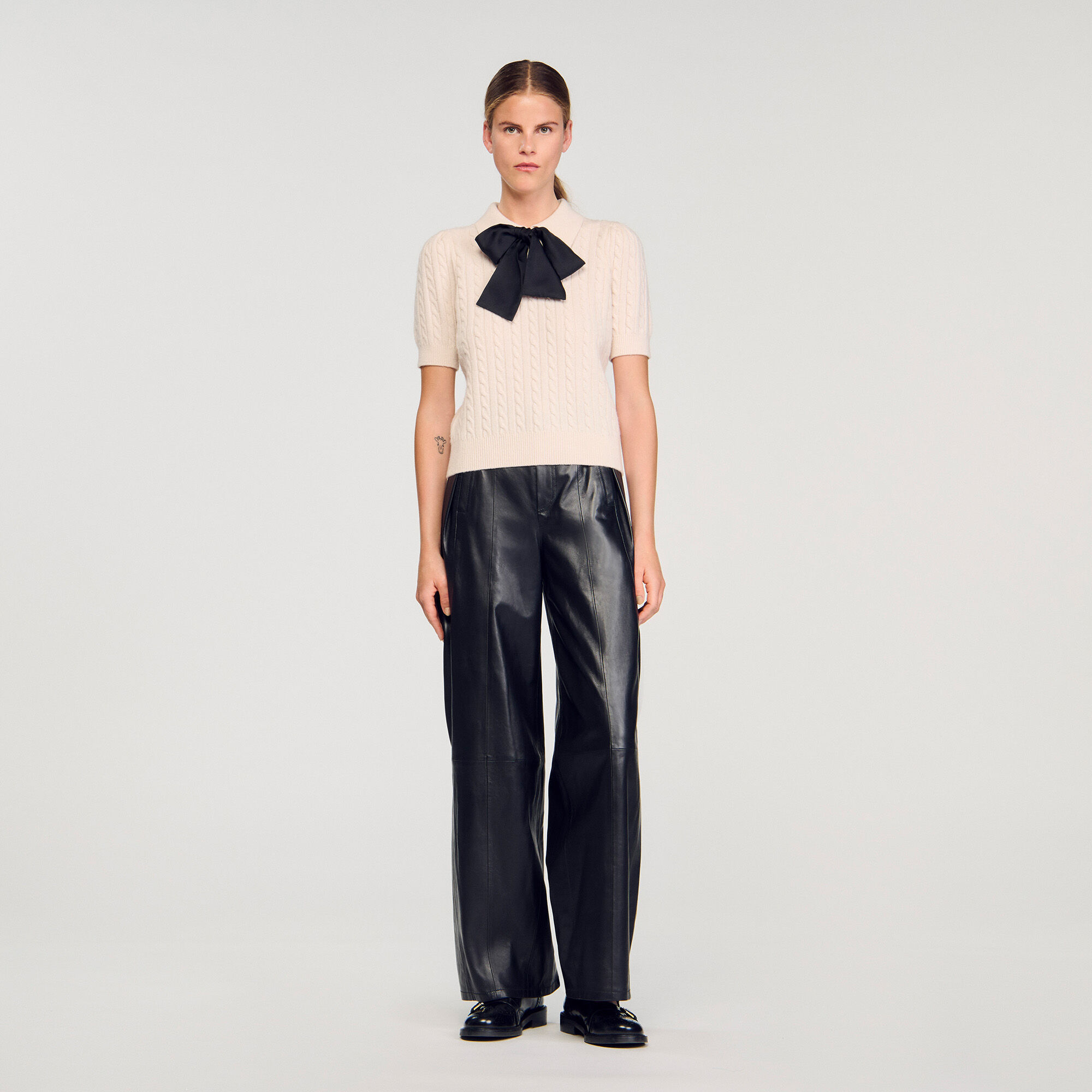 Polo-neck knit jumper