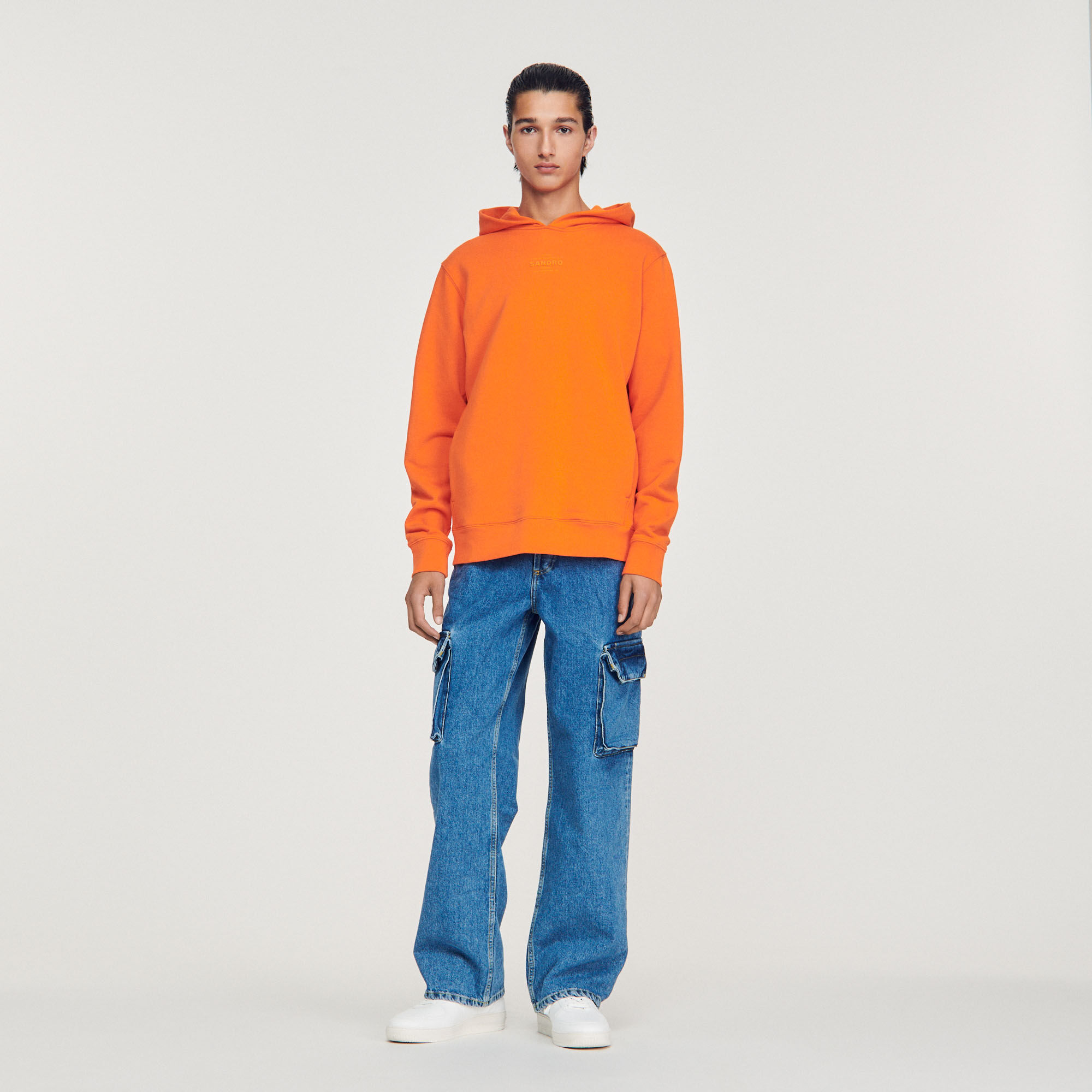 Sandro orange hoodie outlet