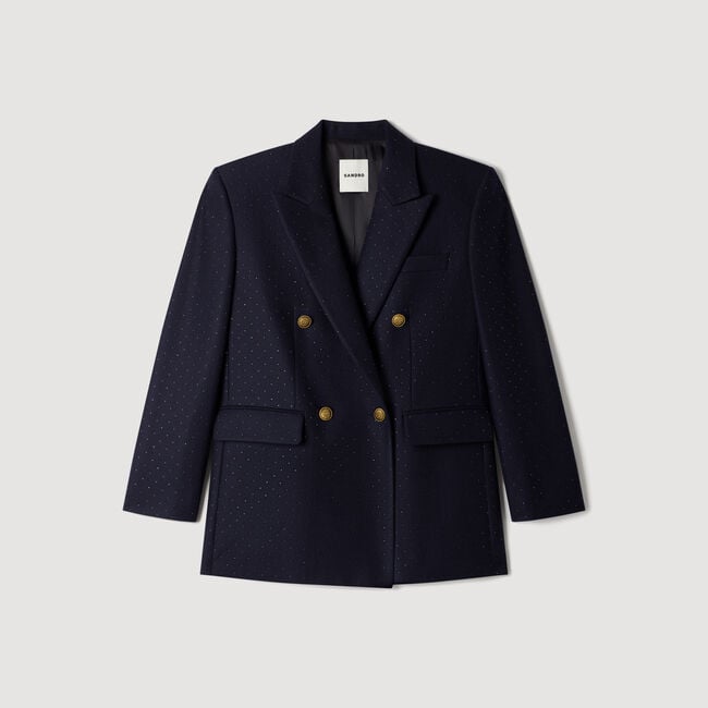 Rhinestone wool suit jacket - Women | Sandro