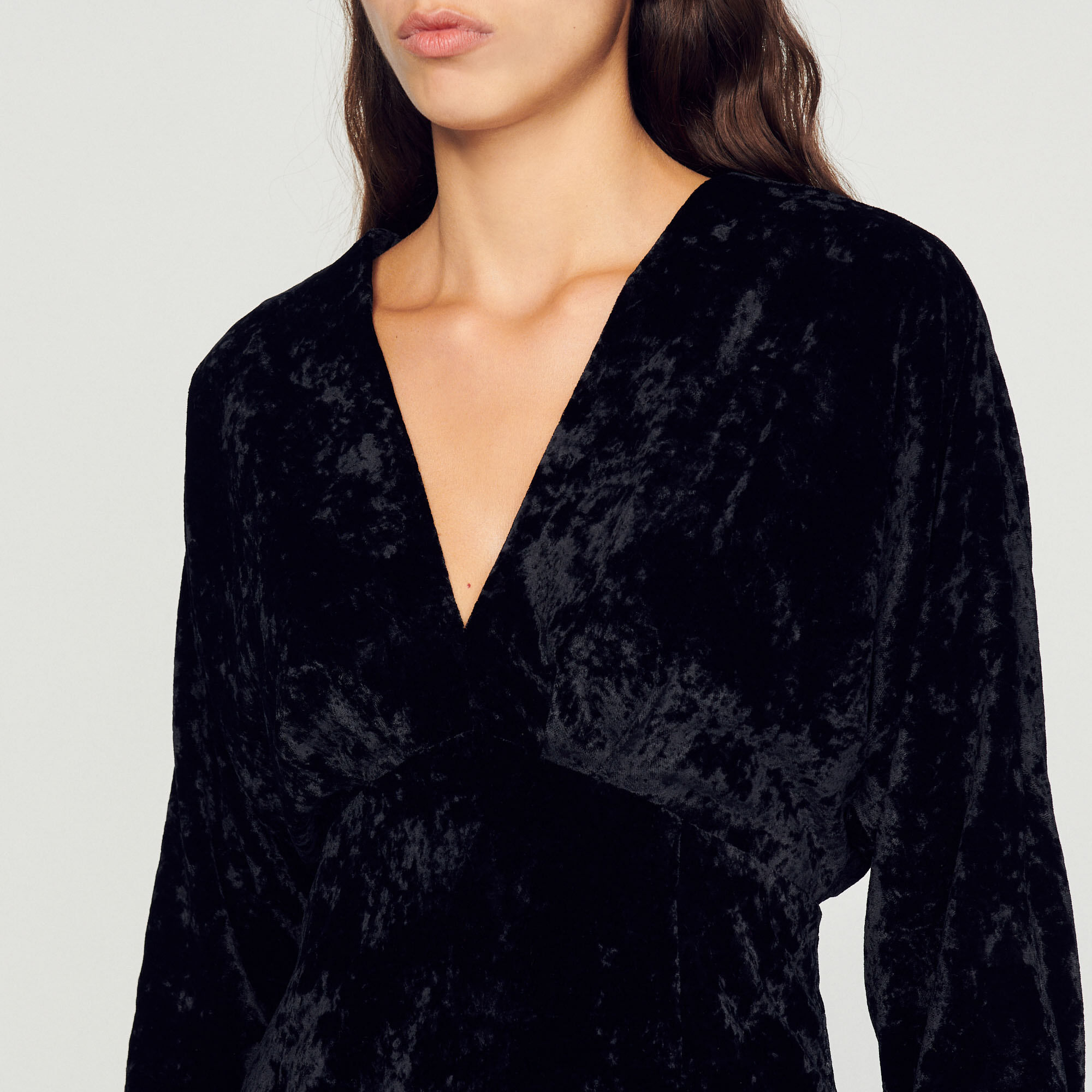 Short crushed velvet dress