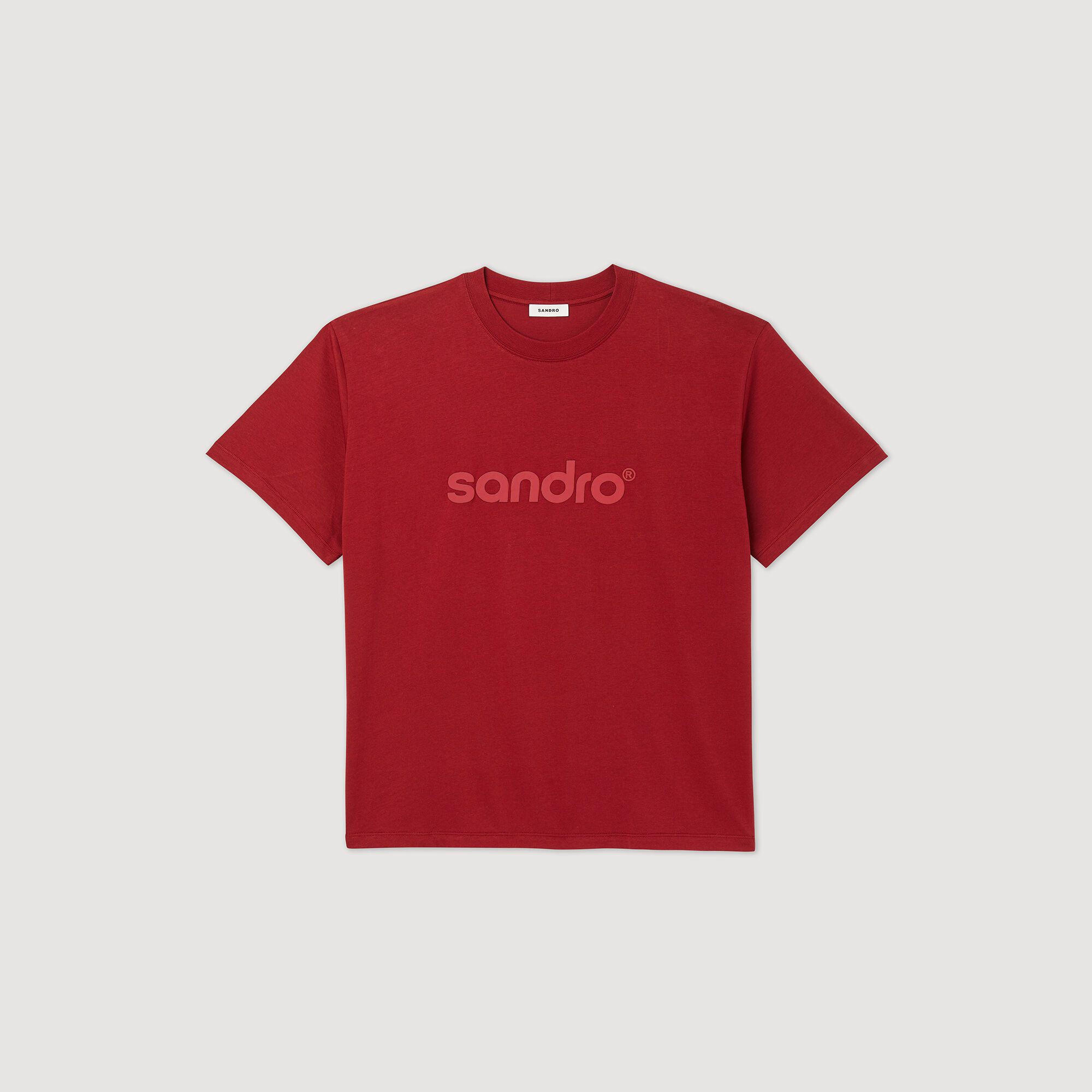 Oversized logo T-shirt red for Men | Sandro Paris Oversized logo T-shirt red for Men | Sandro Paris