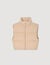 Short sleeveless wool puffer jacket