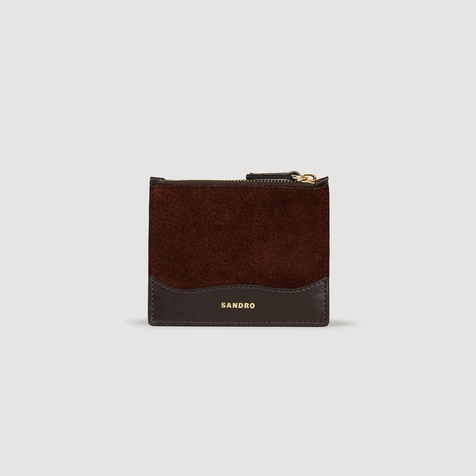 Leather and suede cardholder