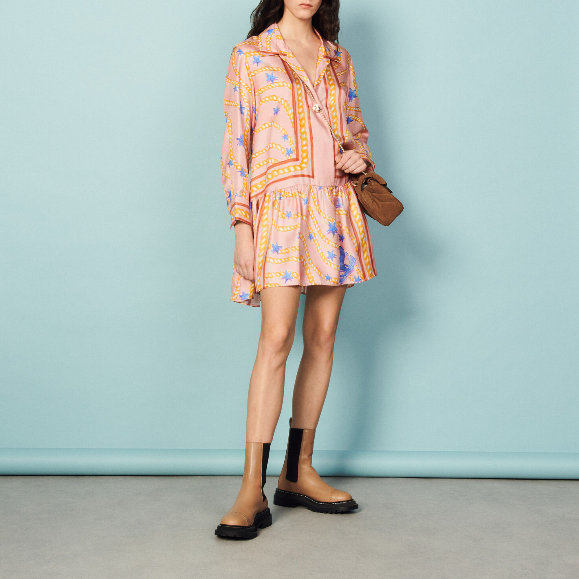 Printed silk dress