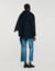 Short coat with integrated scarf