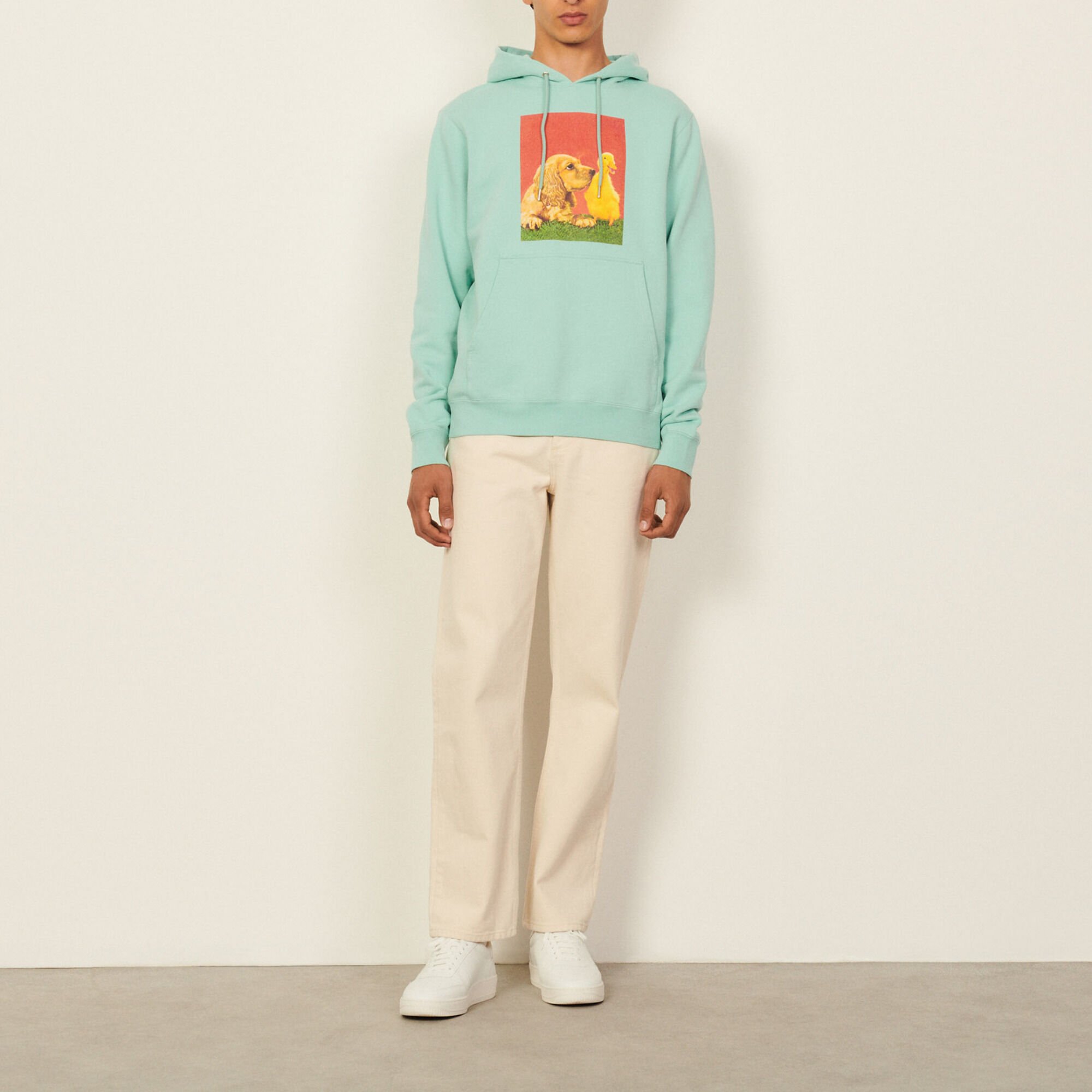 Cotton hoodie with artwork