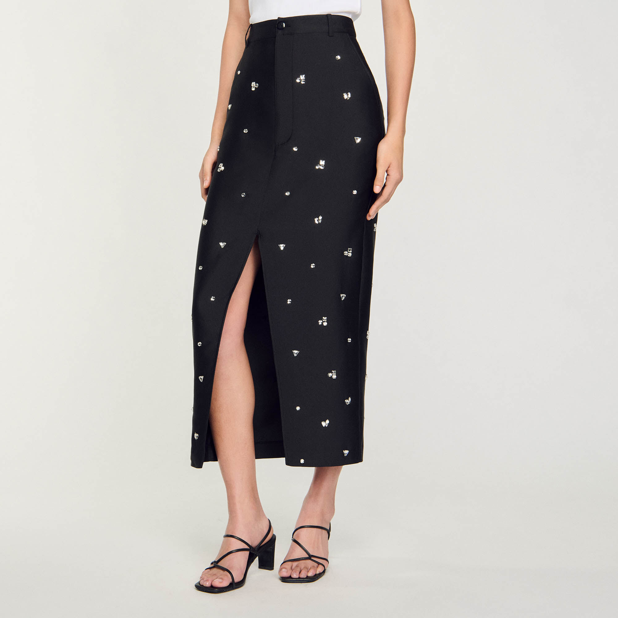 Rhinestone pencil skirt
