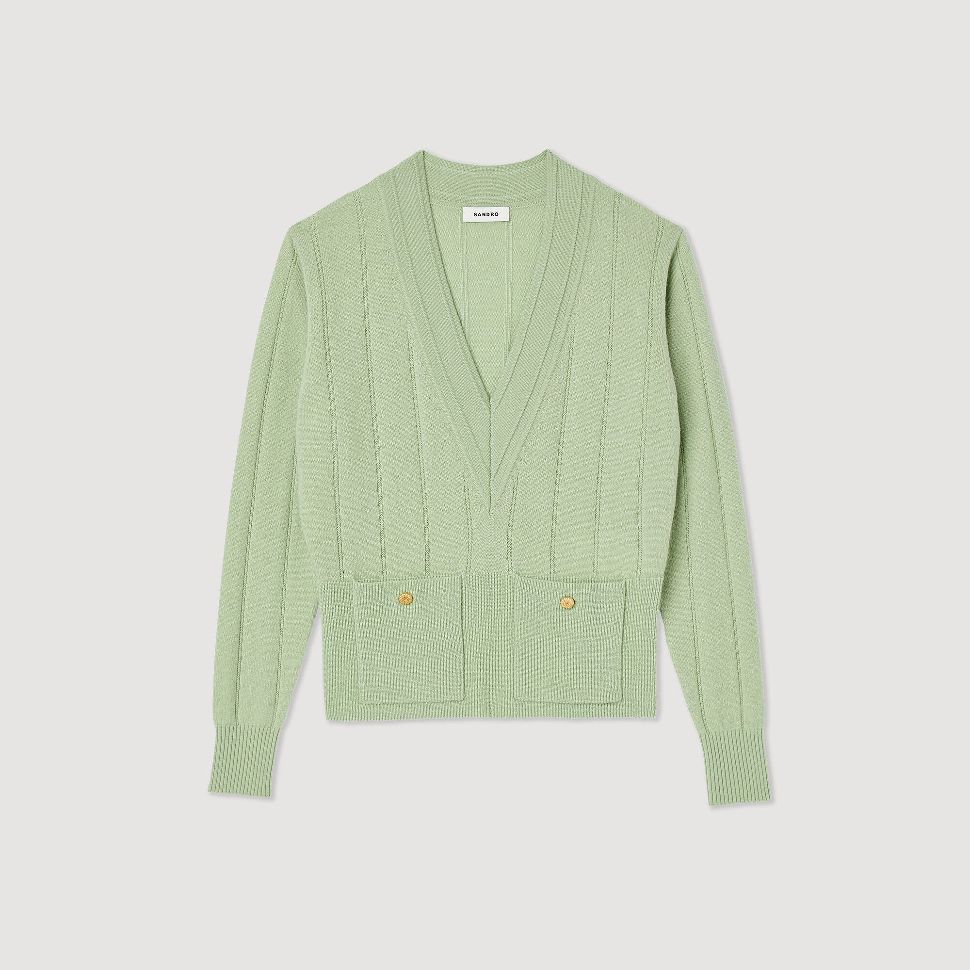 SANDRO Vネック セーター | グレー | FARFETCH JP