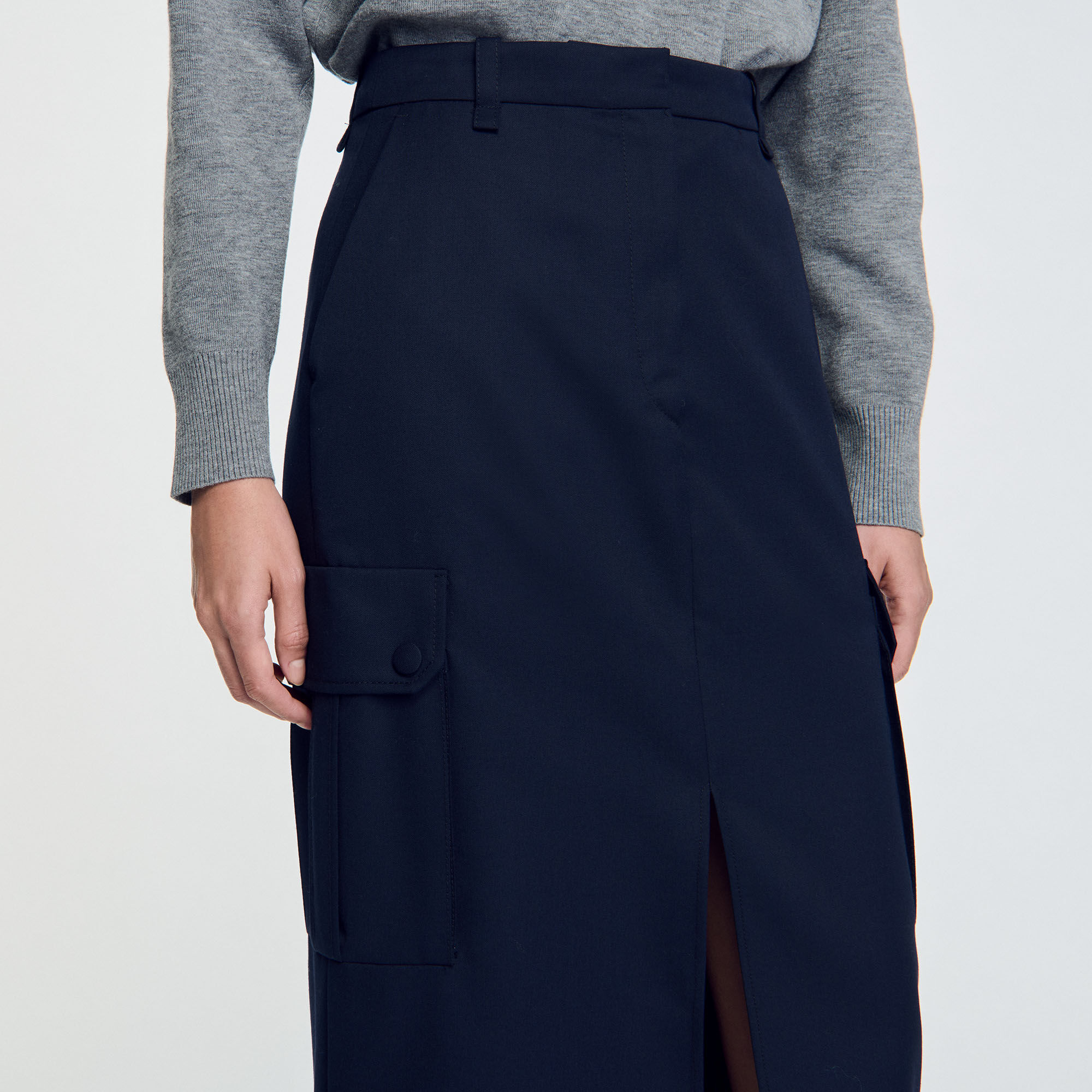 Long cargo skirt