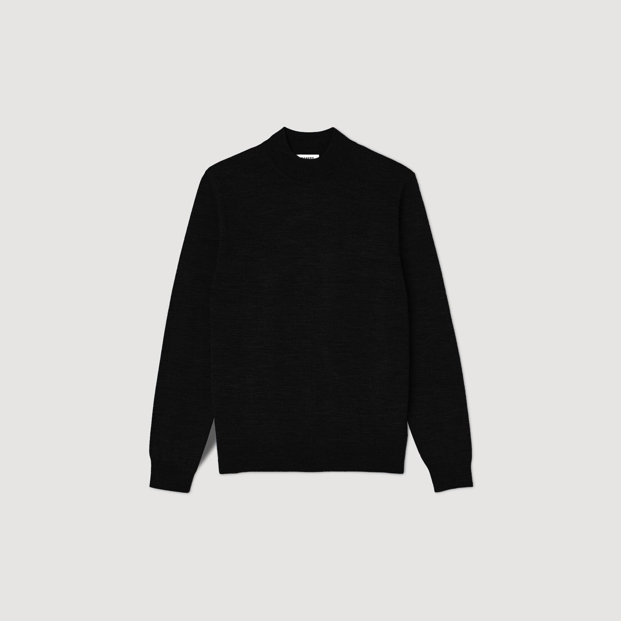 Wool jumper with a high collar