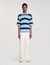 Stripy knit polo shirt