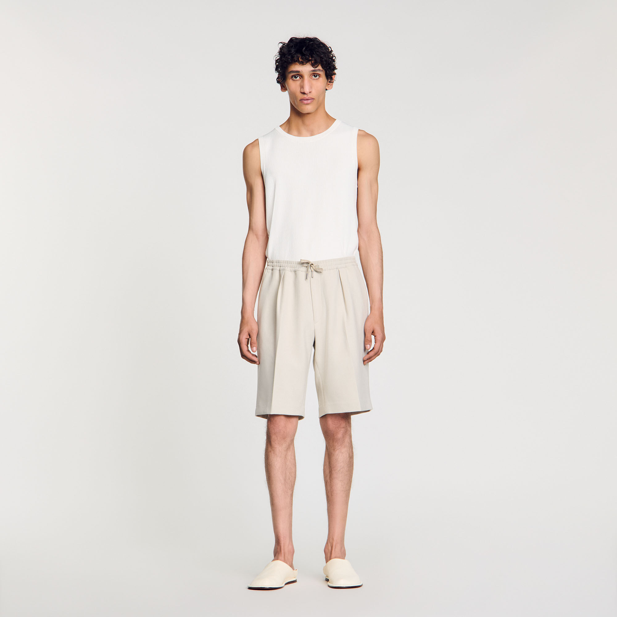 Jersey Bermuda shorts black / gray for Men | Sandro Paris